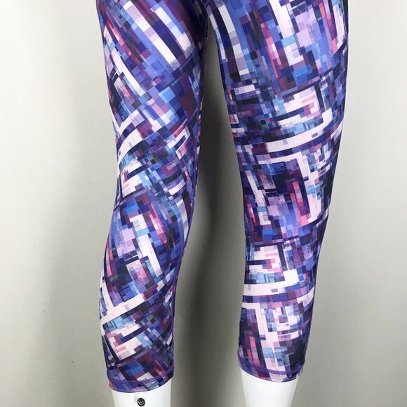 Prana Roxanne‎ Capri Leggings Purple Supernova Fractal Womens Size M Gusset - Picture 6 of 11